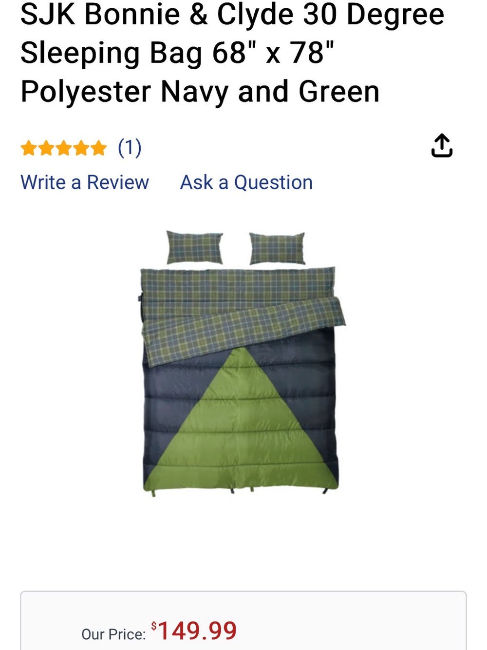 Double Flannel Sleeping Bag